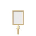 Montour Line Post and Rope Stanchion Sign Frame 11 x 14 in. V Polished Brass Steel HDSF-1114-V-PB-PR